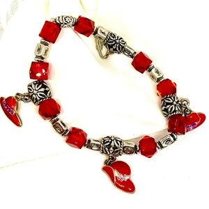Red Hat Ladies stretchy charm bracelet Women’s costume jewelry